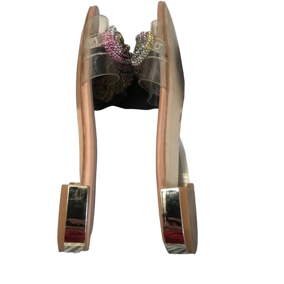 BCBG Generation Darli Rhinestone Slides Transparent Slip On Bow Flat Sandals 6 - Picture 5 of 9